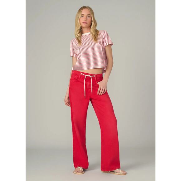 Joe's Jeans The Boxy Tee - White/Cherry Red Stripe NWT VARIOUS SIZES - Picture 5 of 6